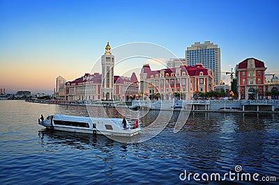 Tianjin City Landscapeâ€”Night view Editorial Stock Photo